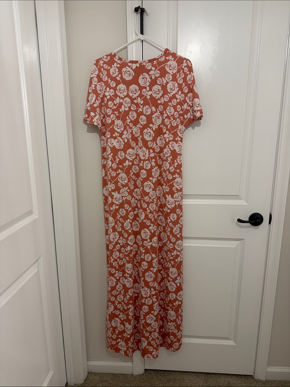 LuLaRoe Rust Maxi Dress with Cream Floral Print - Picture 3 of 3